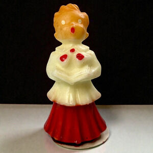 Gurley Candle Choir Boy Christmas Caroler Vintage Label Novelty MCM 5" Unlit NOS